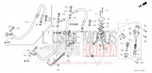 MAÎTRE-CYLINDRE DE FREIN ARRIÈRE CB500XAK de 2019